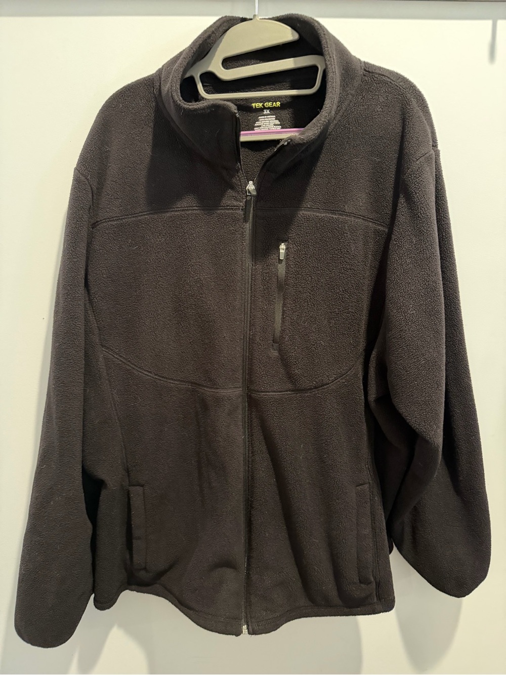 Tek Gear Dark Black Full-Zip Fleece Jacket
